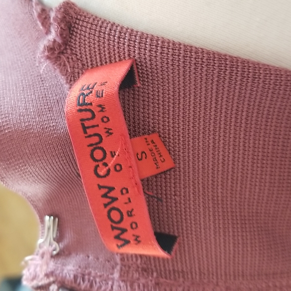 WOW Couture Mauve Long Sleeve Bandage Dress - Picture 5 of 5